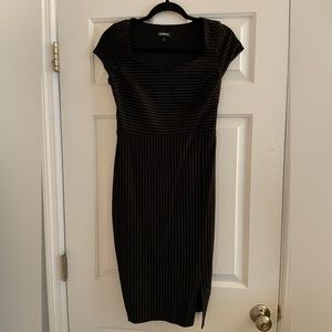 Pinstripe wiggle dress.